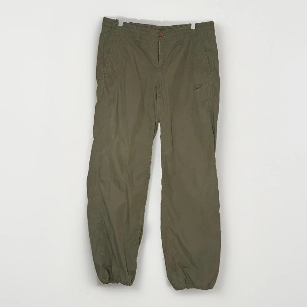 Vintage Nike Sportswear M Tan Khaki Joggers Pants Y2K‎ Swoosh Baggy Nylon